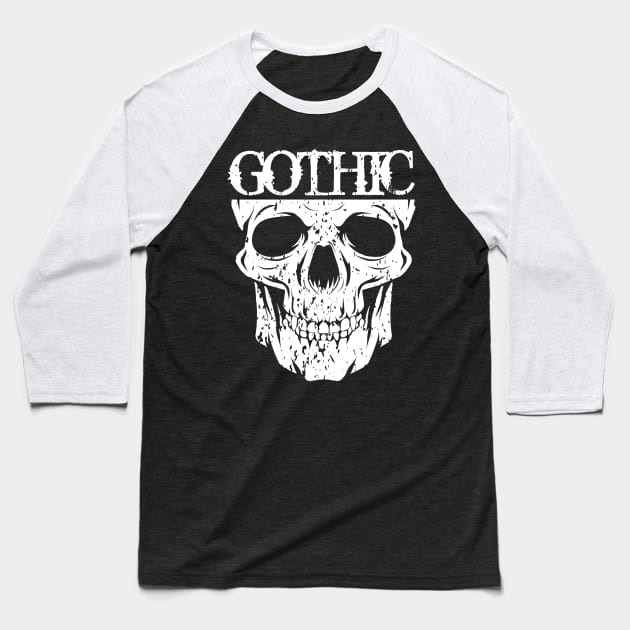 Gothic Skull Baseball T-Shirt by Oolong